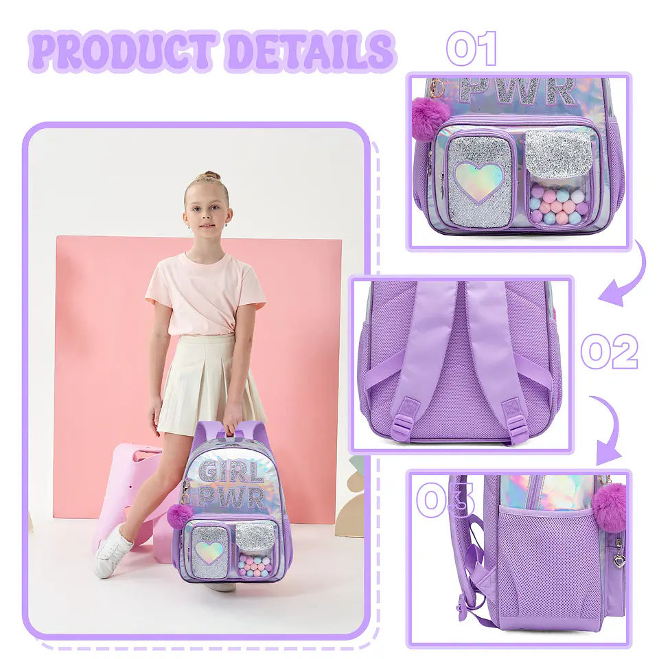 Aesthetic Girls Backpack Set – Lunch Box & Pencil 11