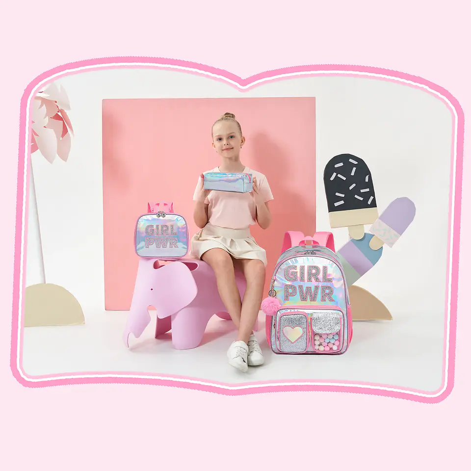 Aesthetic Girls Backpack Set – Lunch Box & Pencil 13