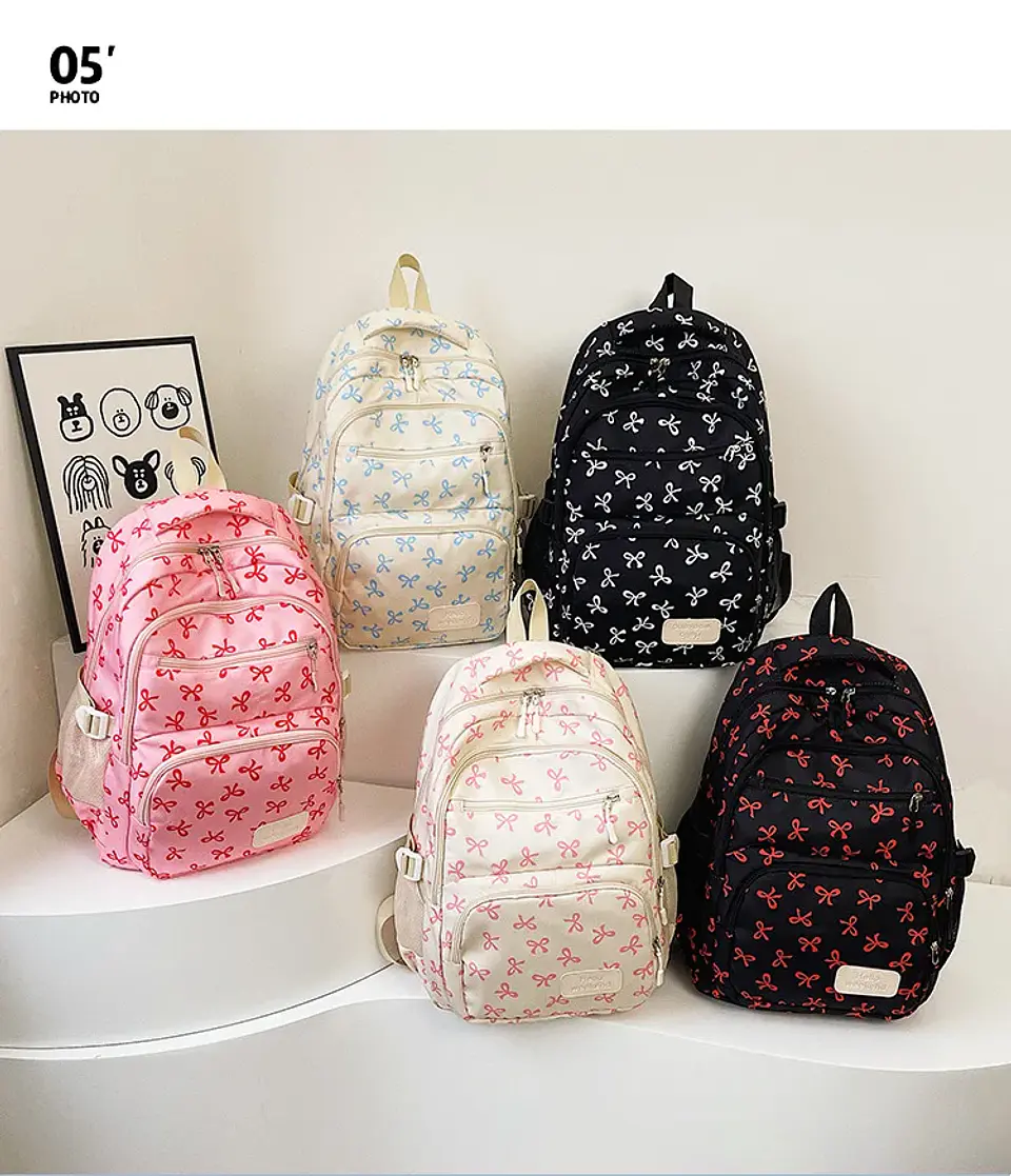 Bow Print Backpack Set – 3 Pieces 18