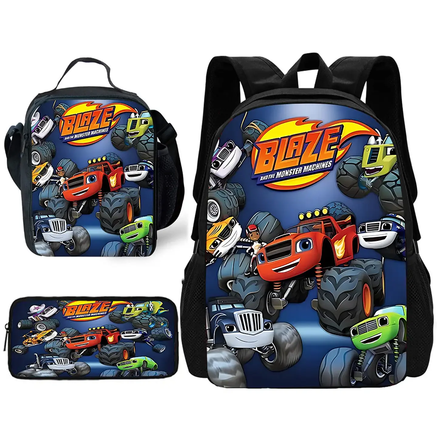 Cartoon Vehicle Backpack Set – Lunch Bag & Pencil 24