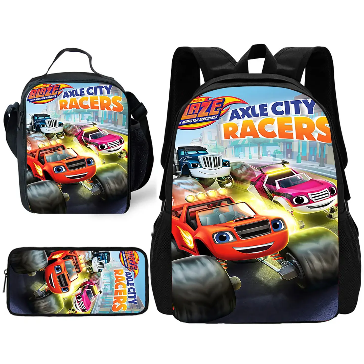 Cartoon Vehicle Backpack Set – Lunch Bag & Pencil 25