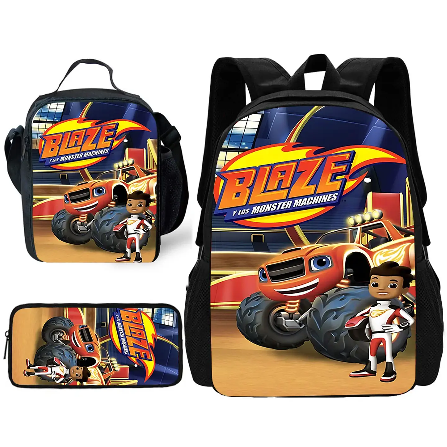 Cartoon Vehicle Backpack Set – Lunch Bag & Pencil 26