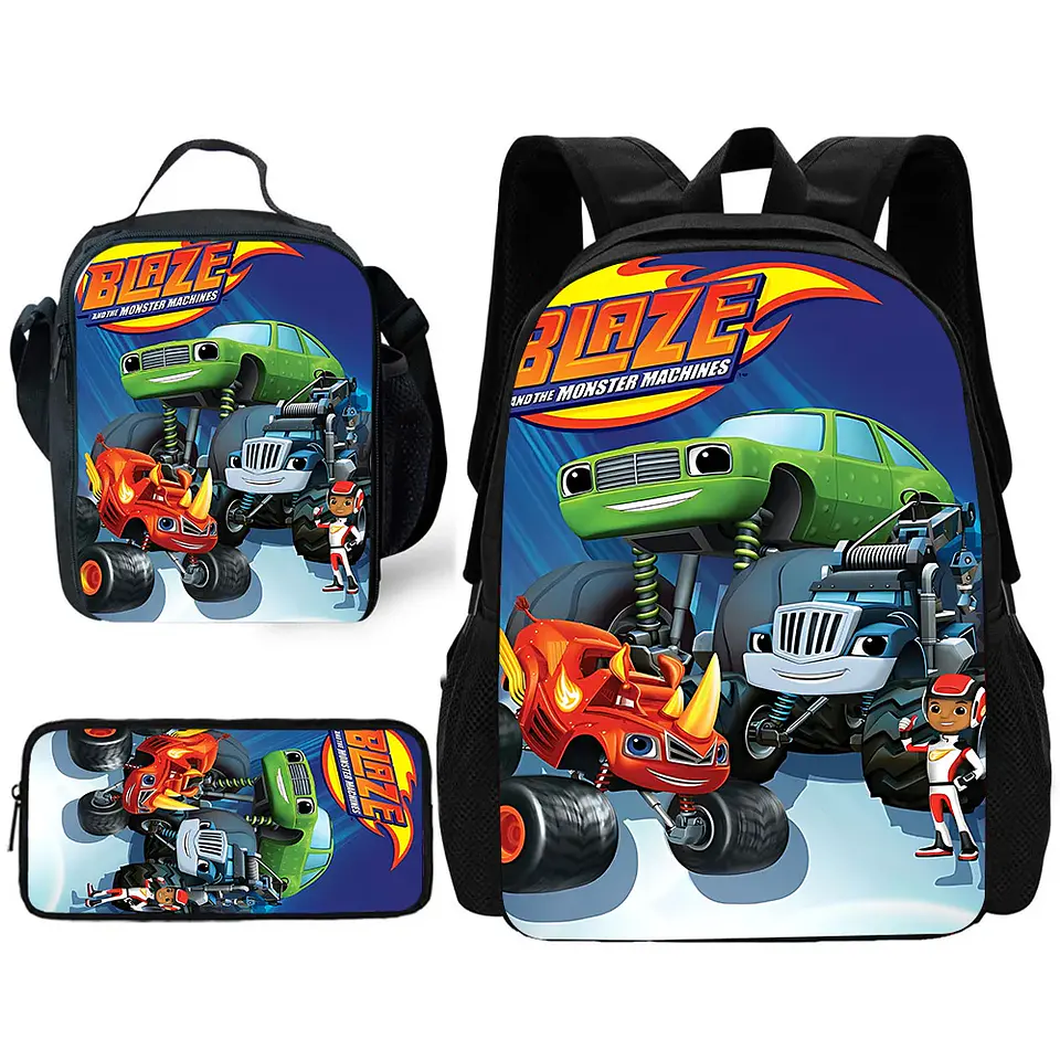 Cartoon Vehicle Backpack Set – Lunch Bag & Pencil 29