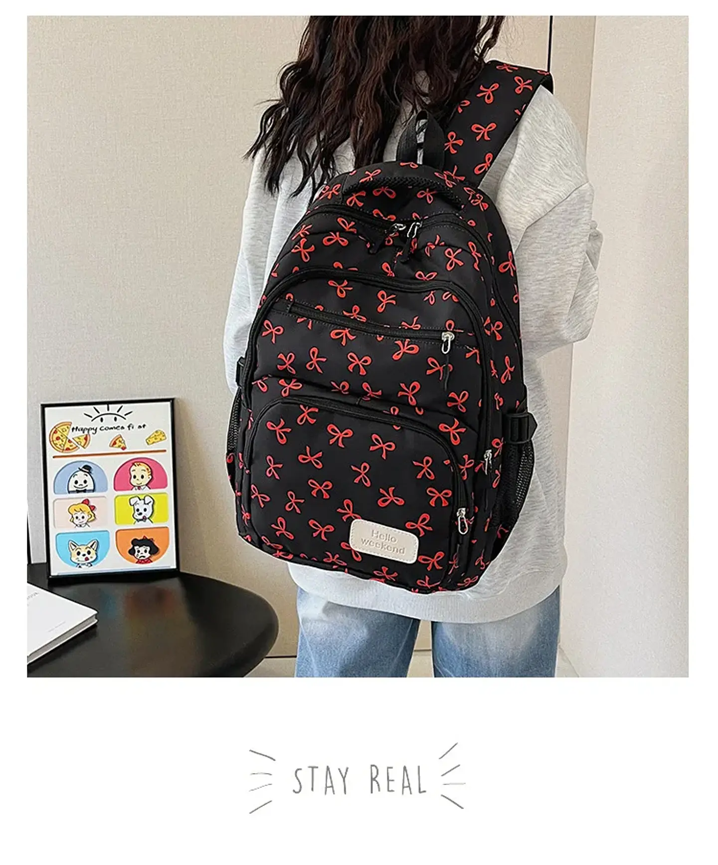 Bow Print Backpack Set – 3 Pieces 32