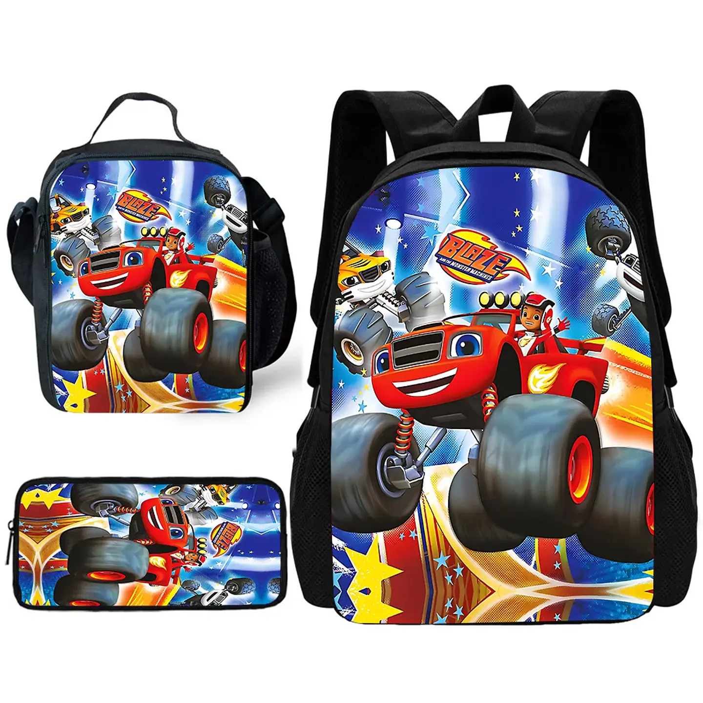 Cartoon Vehicle Backpack Set – Lunch Bag & Pencil 30