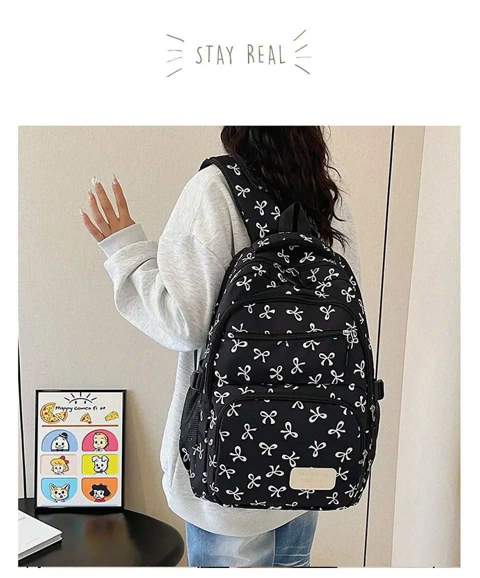 Bow Print Backpack Set – 3 Pieces 34