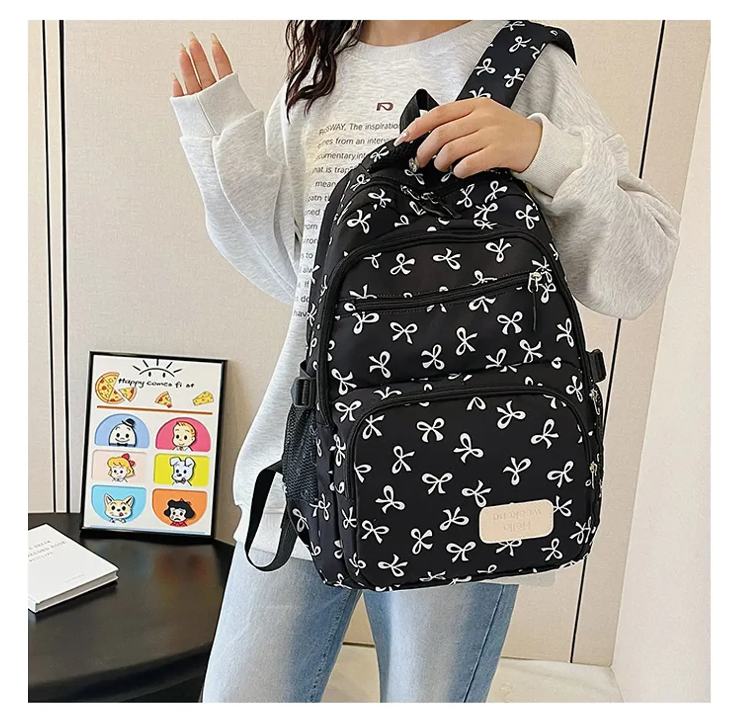 Bow Print Backpack Set – 3 Pieces 35