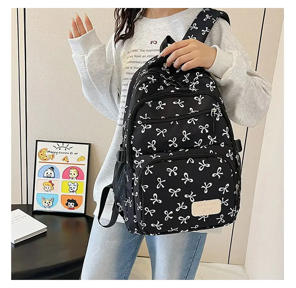 Bow Print Backpack Set – 3 Pieces 35