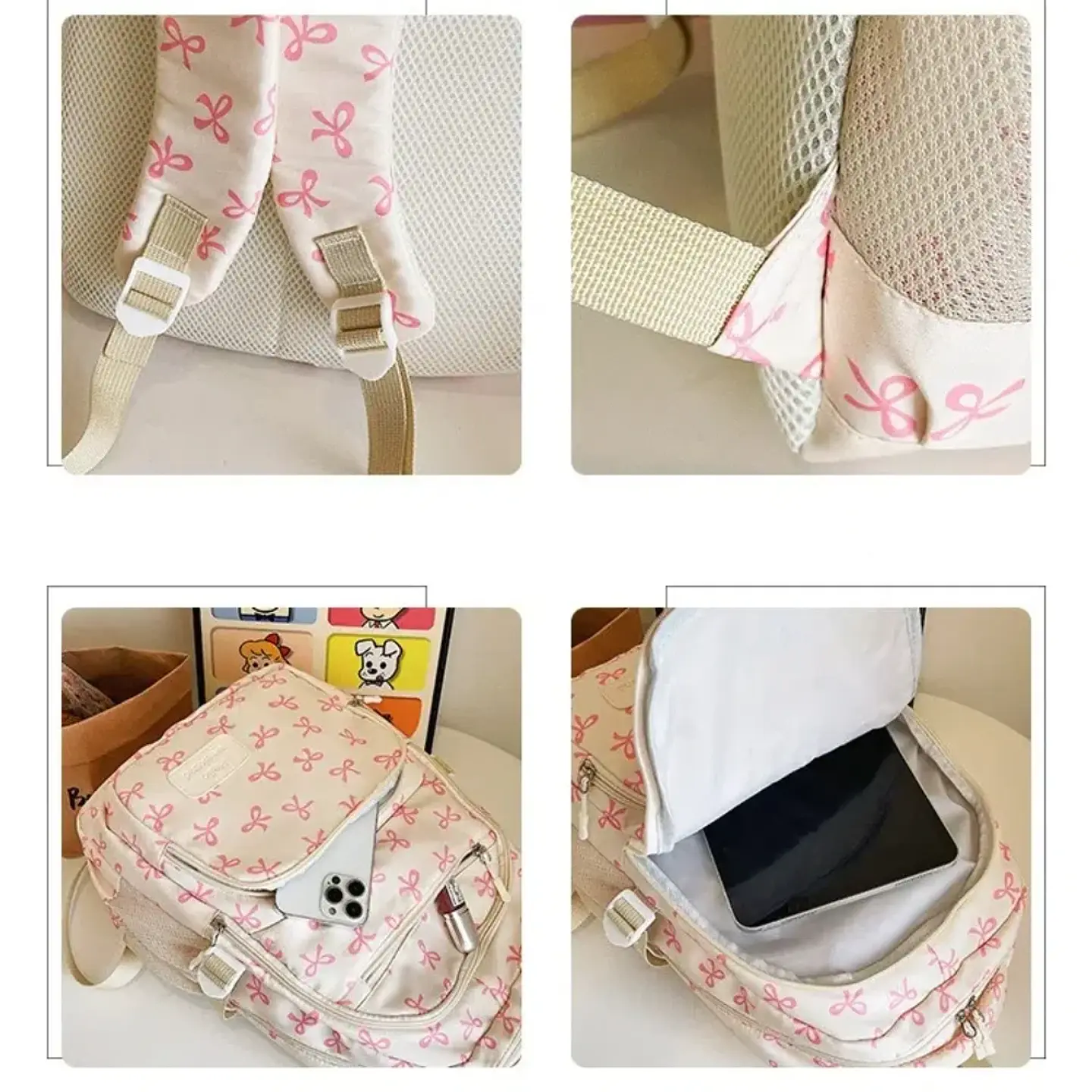 Bow Print Backpack Set – 3 Pieces 41