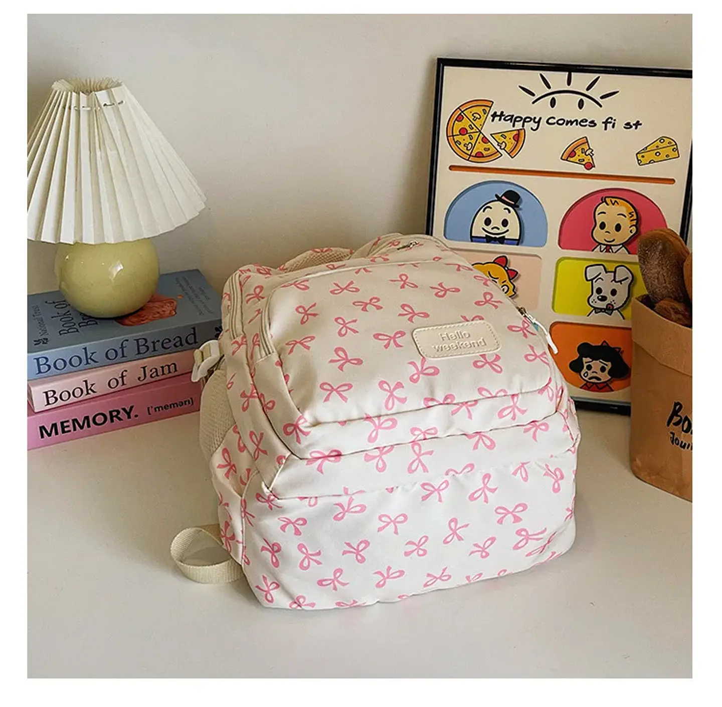 Bow Print Backpack Set – 3 Pieces 43