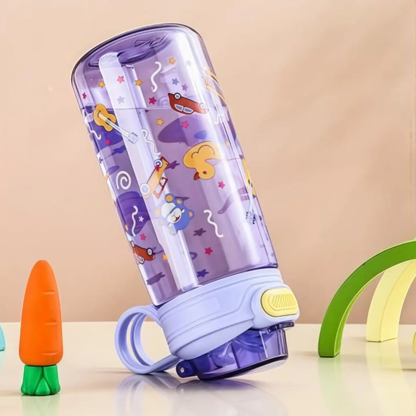 Cartoon Animal Water Bottle – Leak-Proof 550ml 3