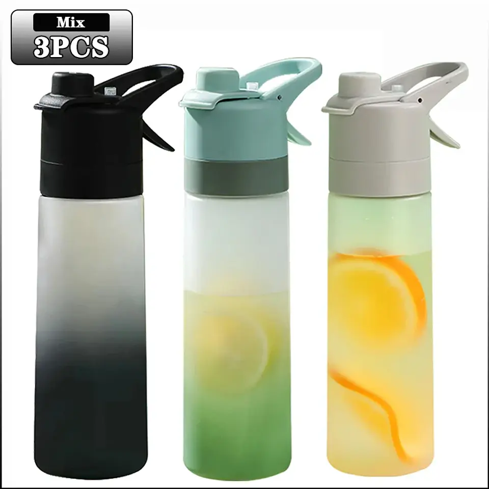 Spray Mist Water Bottle – 650ml with Straw 8