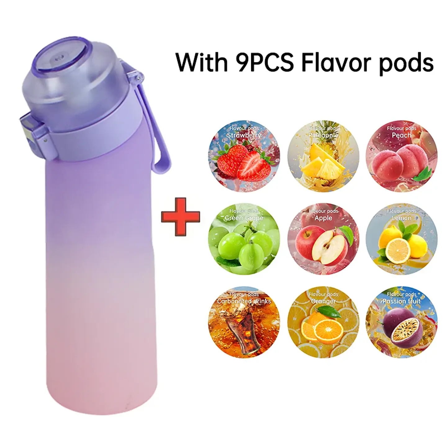 Flavored Water Bottle – 650ml with 9 Flavor Pods 11