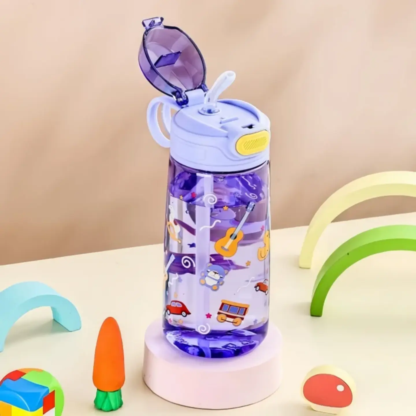 Cartoon Animal Water Bottle – Leak-Proof 550ml 12