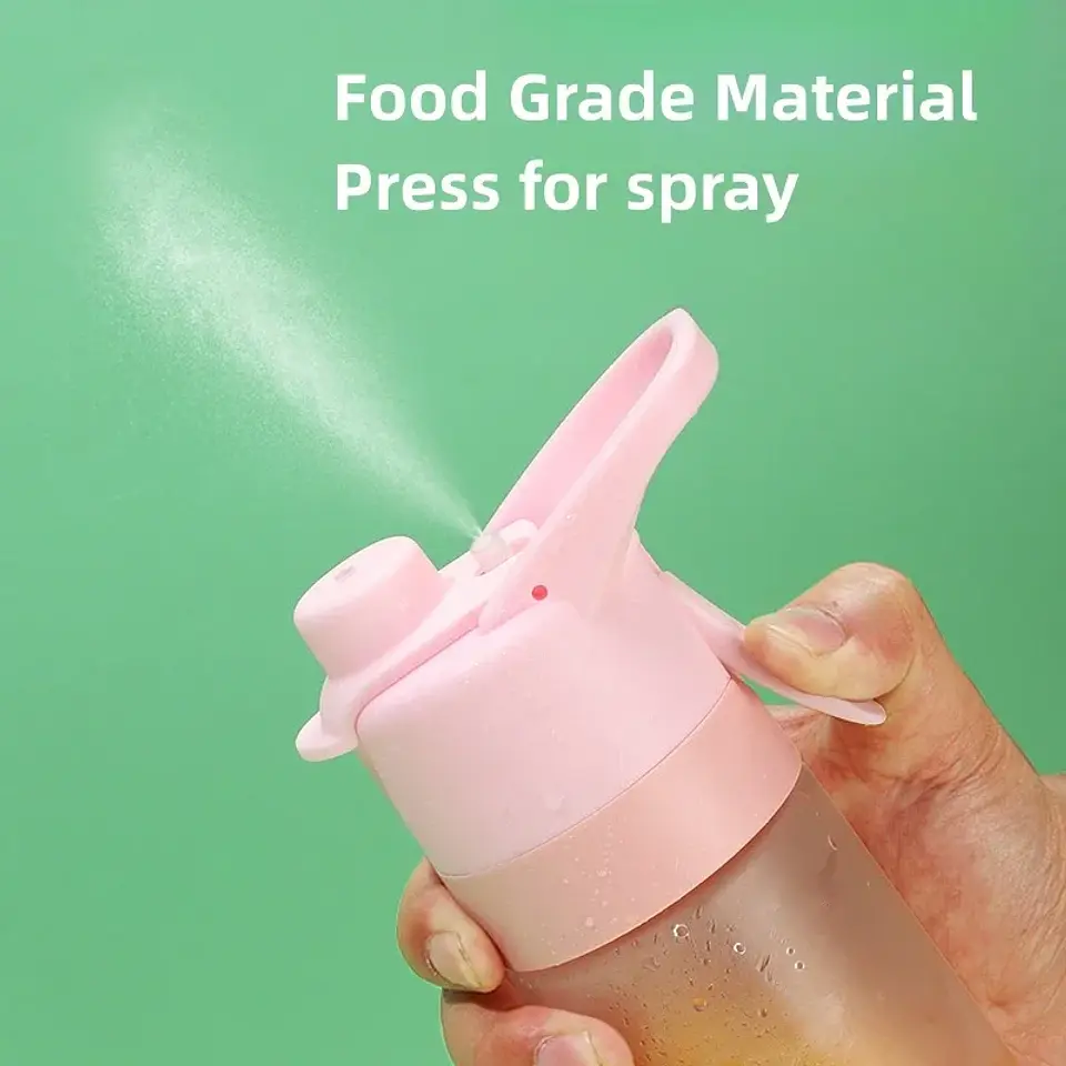 Spray Mist Water Bottle – 650ml with Straw 17