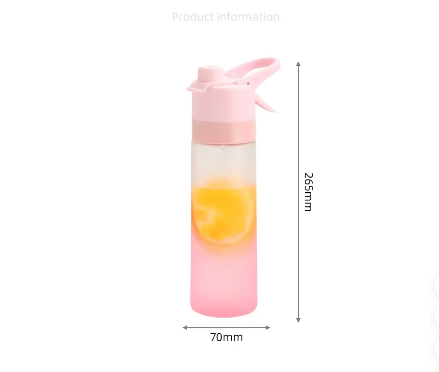 Spray Mist Water Bottle – 650ml with Straw 18