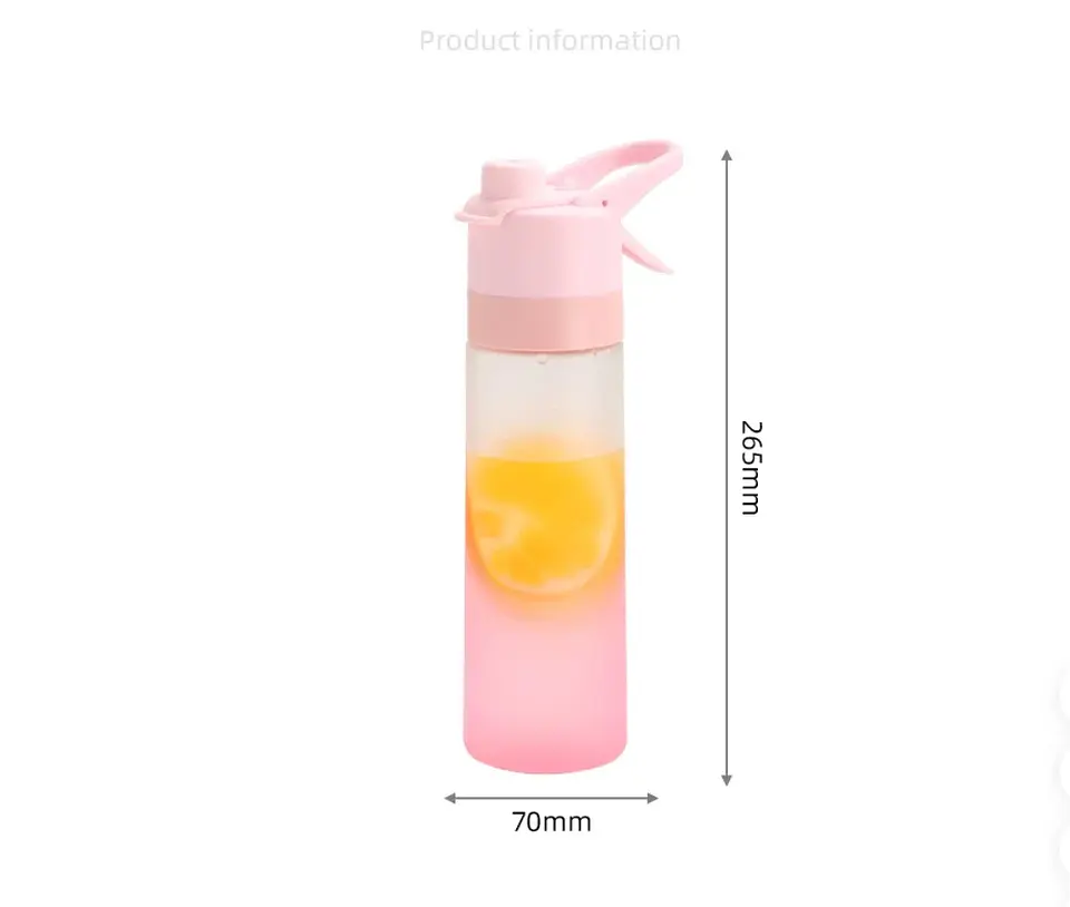 Spray Mist Water Bottle – 650ml with Straw 18
