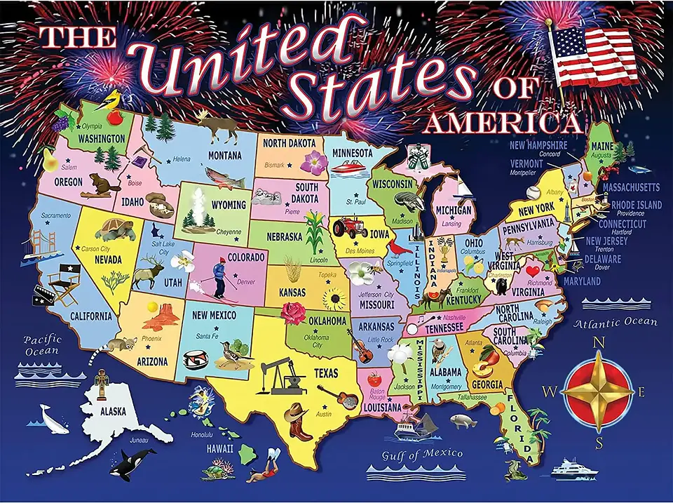 United States Map Jigsaw Puzzle – 120-1000pcs 1