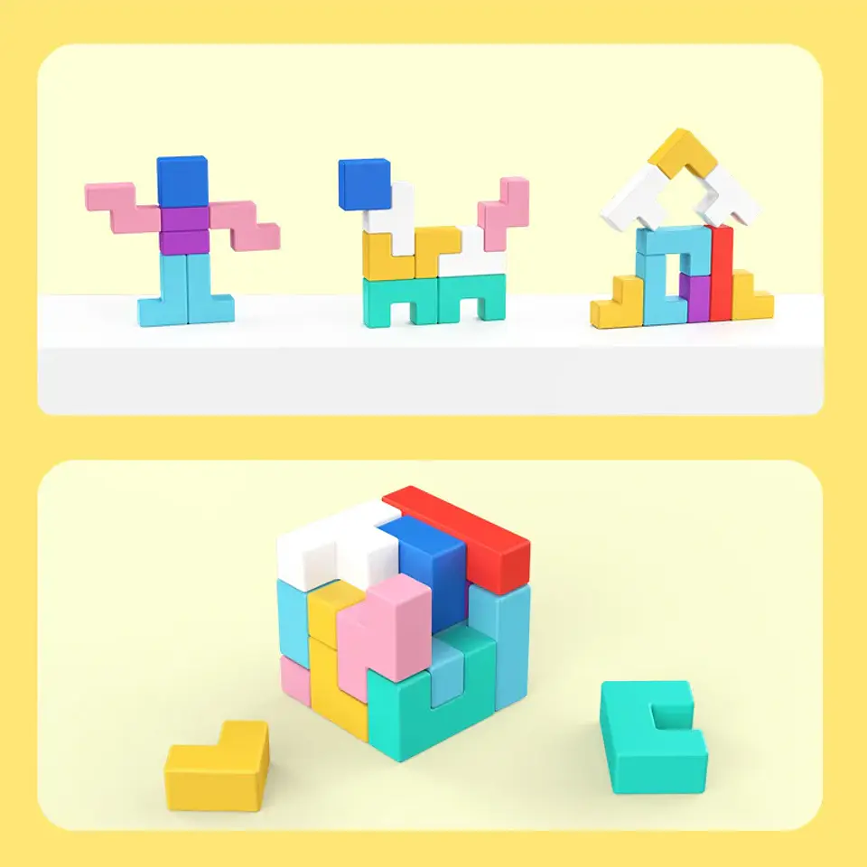 3D Wooden Puzzle Blocks – Early Childhood Logic 3