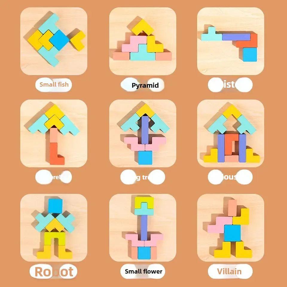 3D Wooden Puzzle Blocks – Early Childhood Logic 4