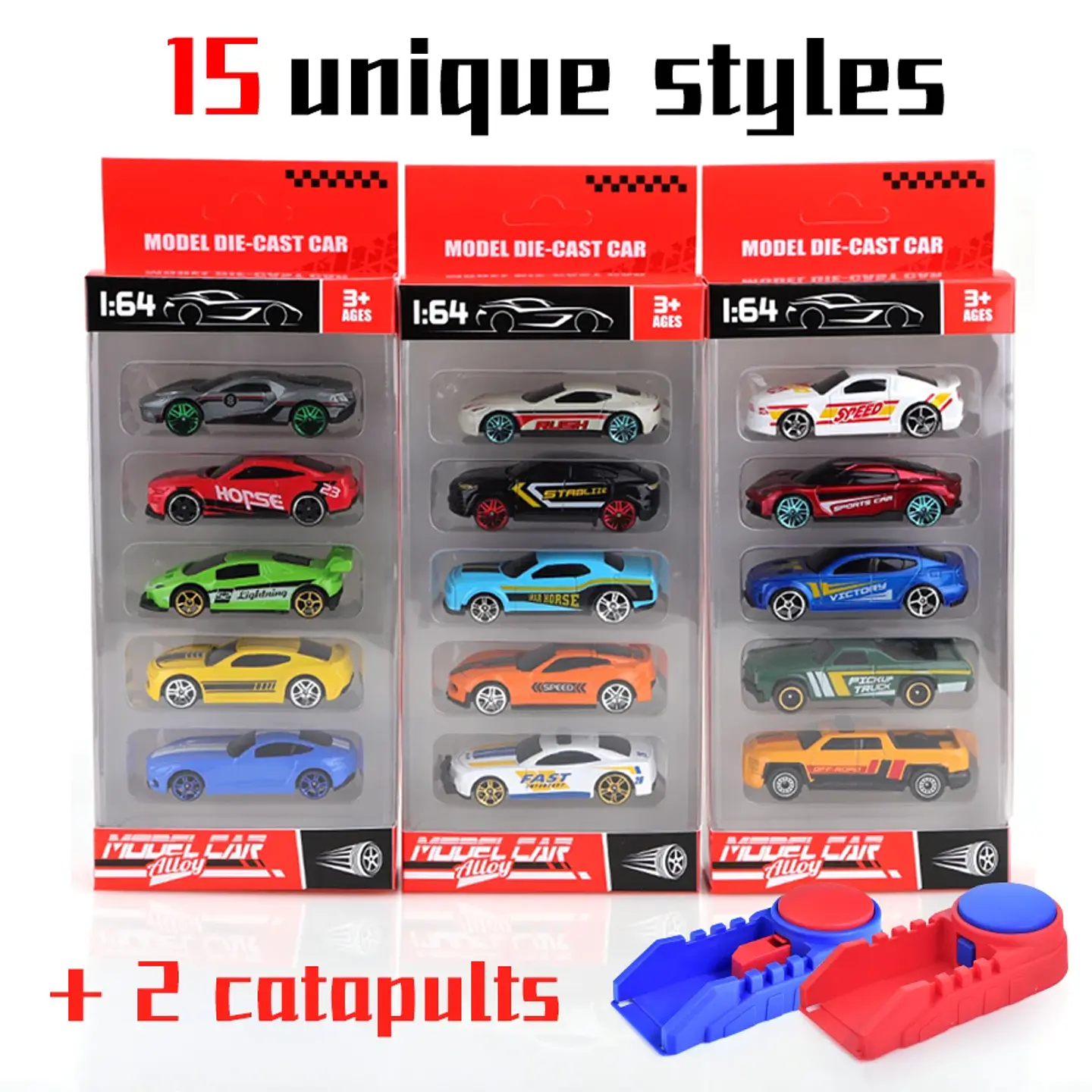 1:64 Diecast Mini Car Set with Launcher – 5pcs 1