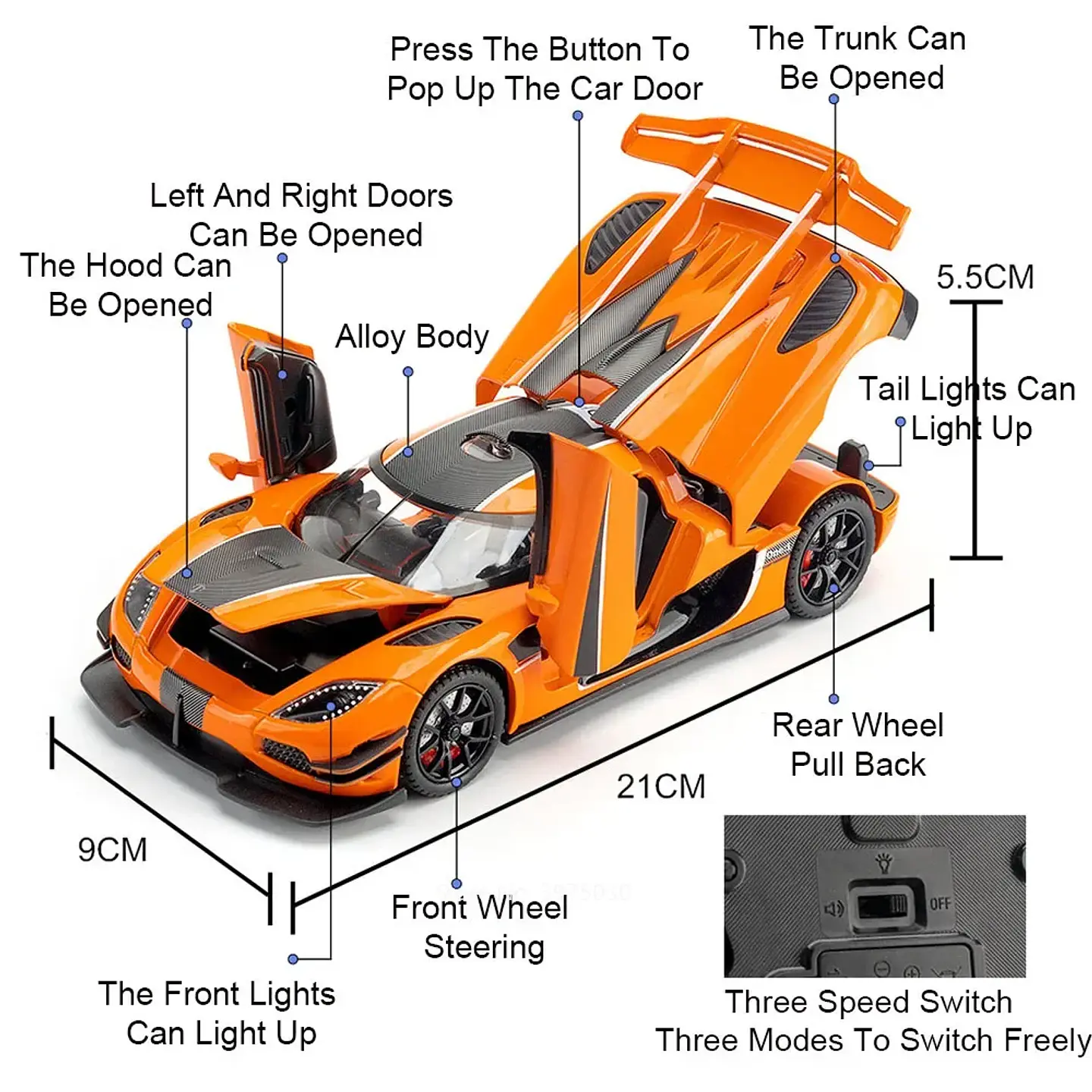 1:24 Diecast Sports Car Model – 4 Opening Doors 2