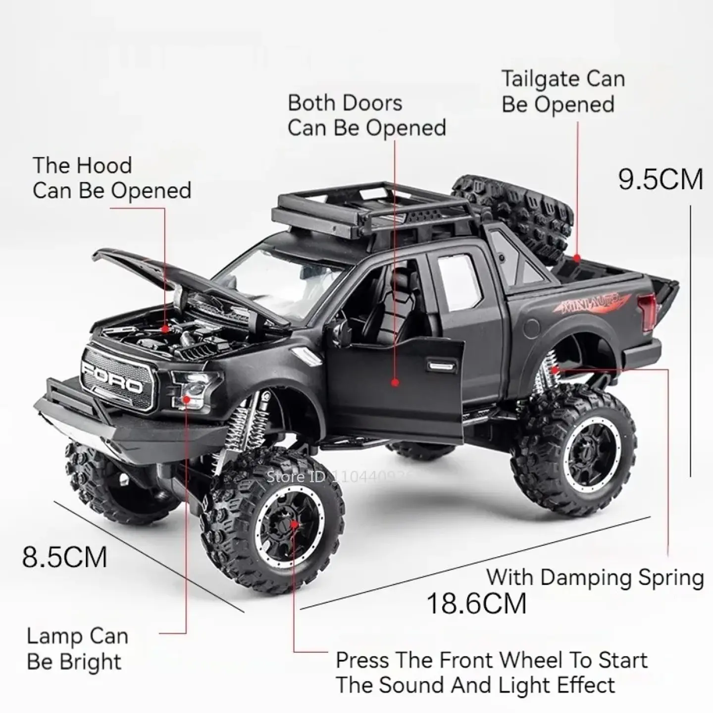 1:32 Diecast Off-Road Pickup Truck Model 3