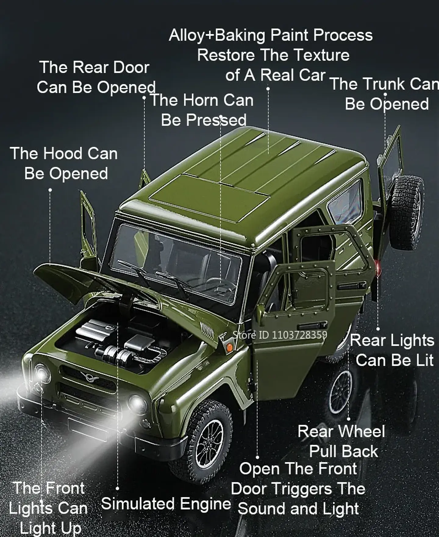 1:18 Diecast Off-Road Vehicle Model – Sound & Light 12