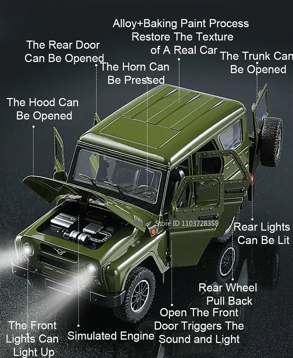 1:18 Diecast Off-Road Vehicle Model – Sound & Light 12