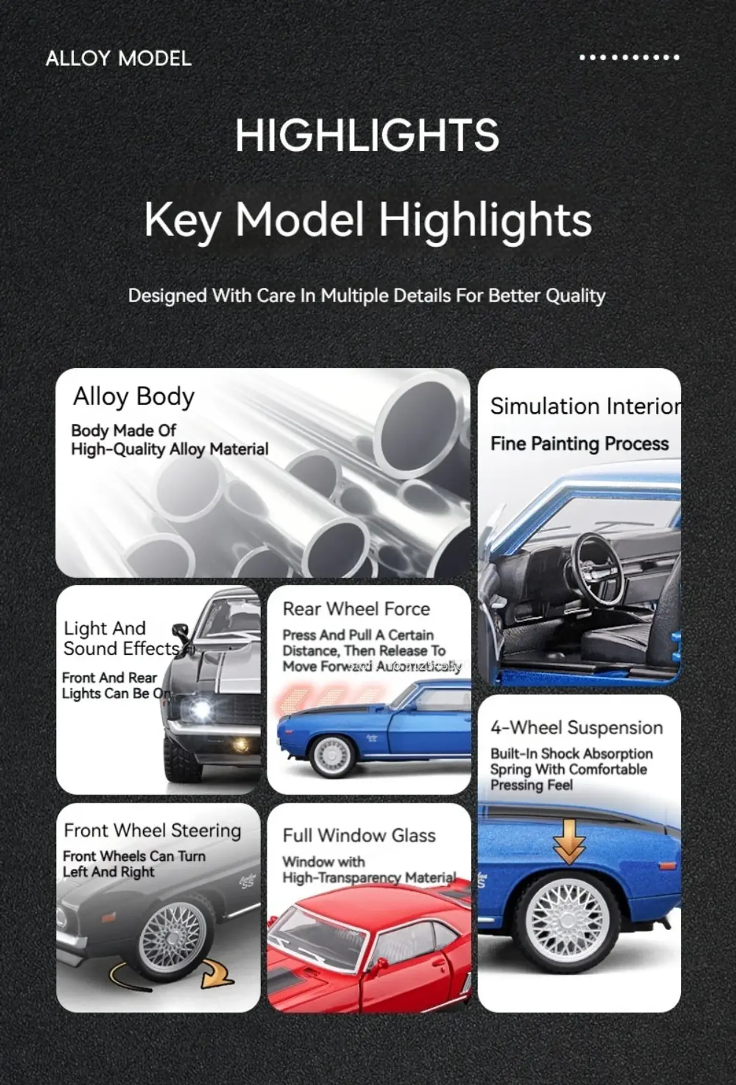 1:32 Diecast Muscle Car Model – Sound & Light 14