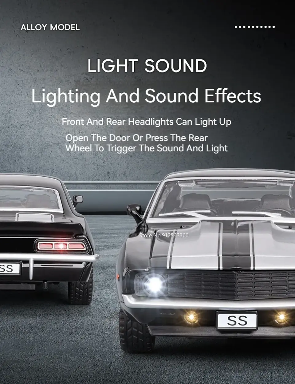 1:32 Diecast Muscle Car Model – Sound & Light 16