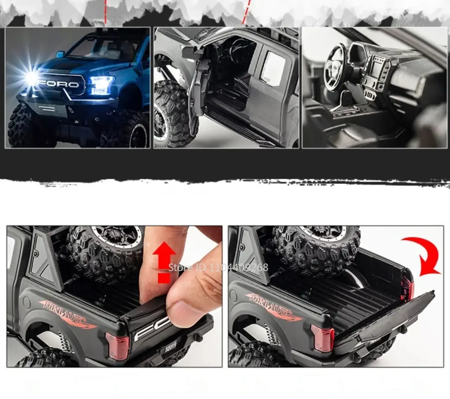 1:32 Diecast Off-Road Pickup Truck Model 16
