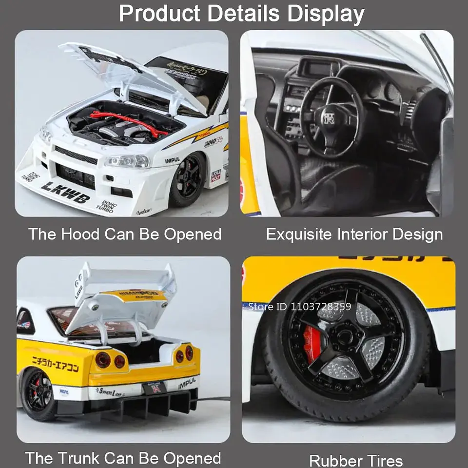1:24 Diecast Supercar Model – Sound & Light 33