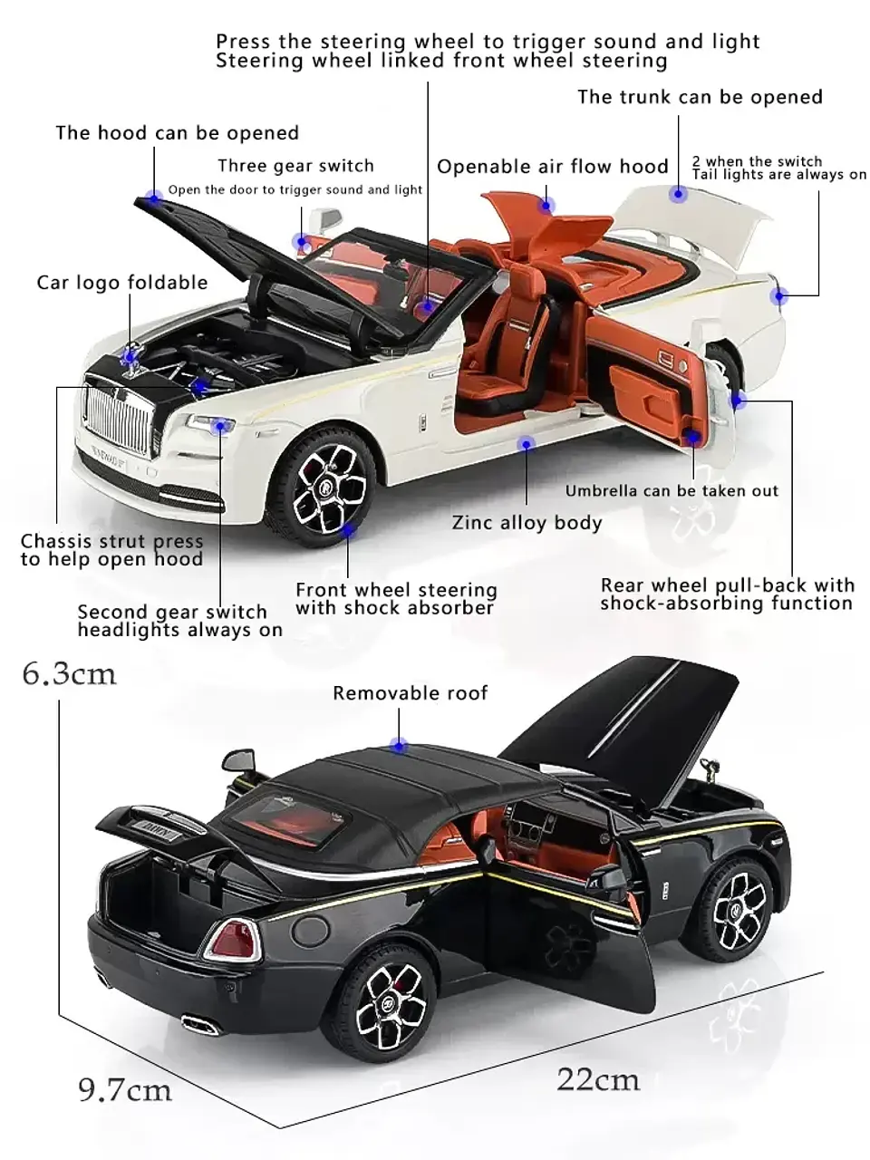 1:24 Diecast Convertible Luxury Car Model 2
