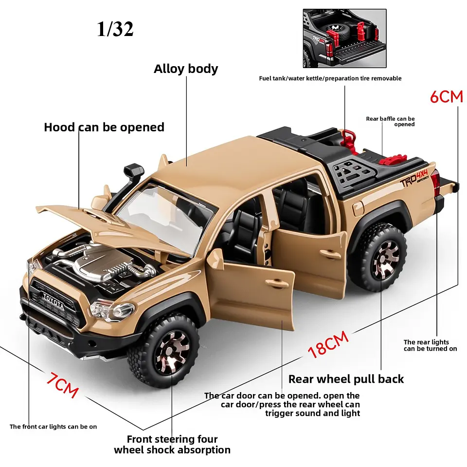 1:24/1:32 Diecast Off-Road Pickup Truck Model 4