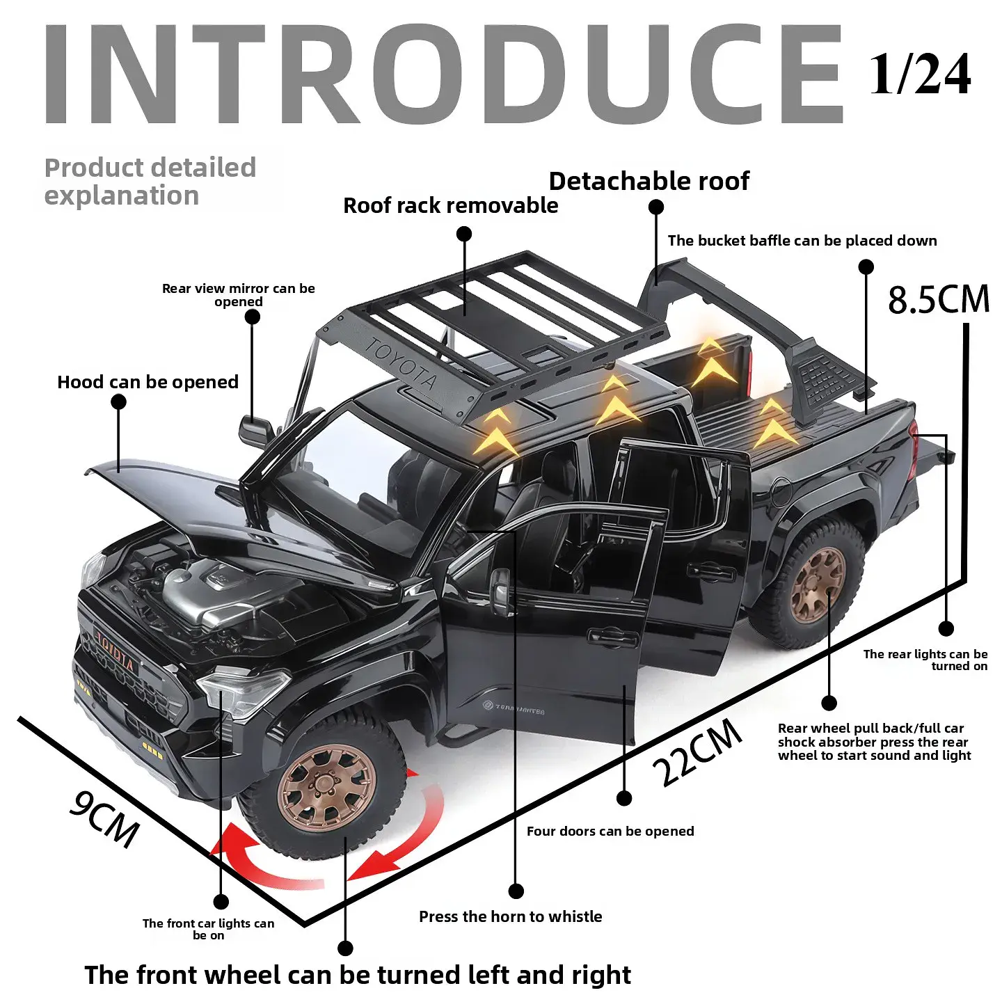 1:24/1:32 Diecast Off-Road Pickup Truck Model 6