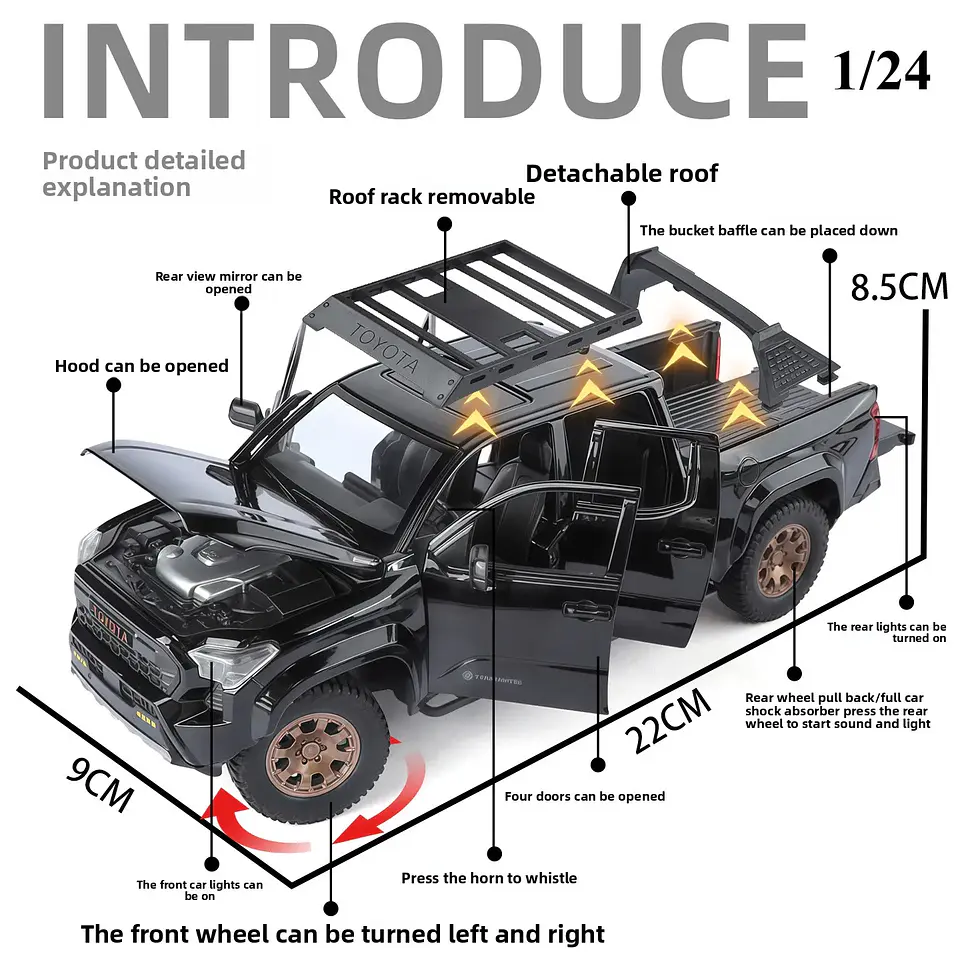 1:24/1:32 Diecast Off-Road Pickup Truck Model 6
