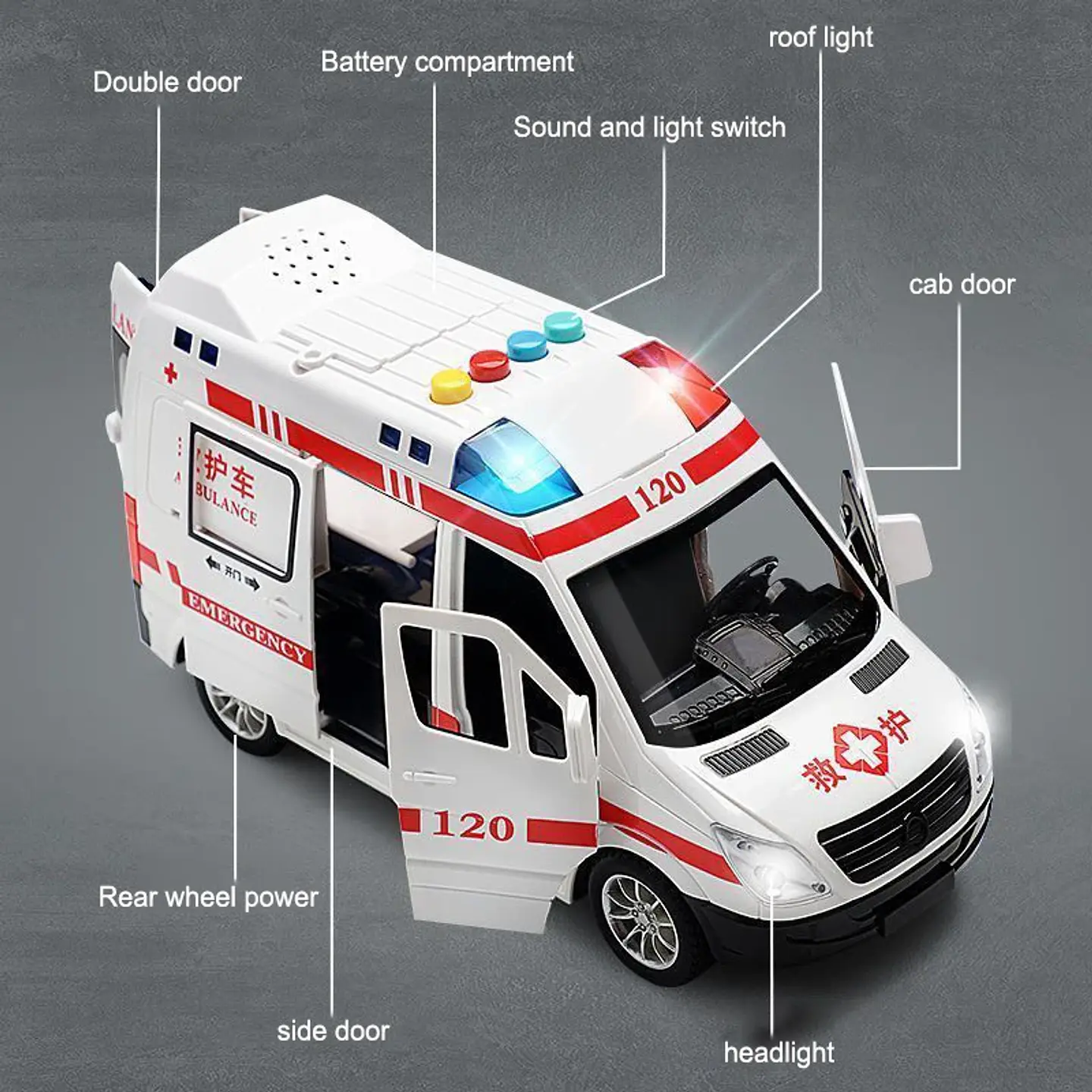 1:24 Diecast Emergency Vehicle Model – Sound & Light 5