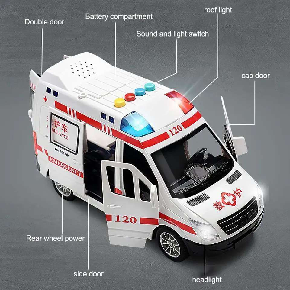 1:24 Diecast Emergency Vehicle Model – Sound & Light 5