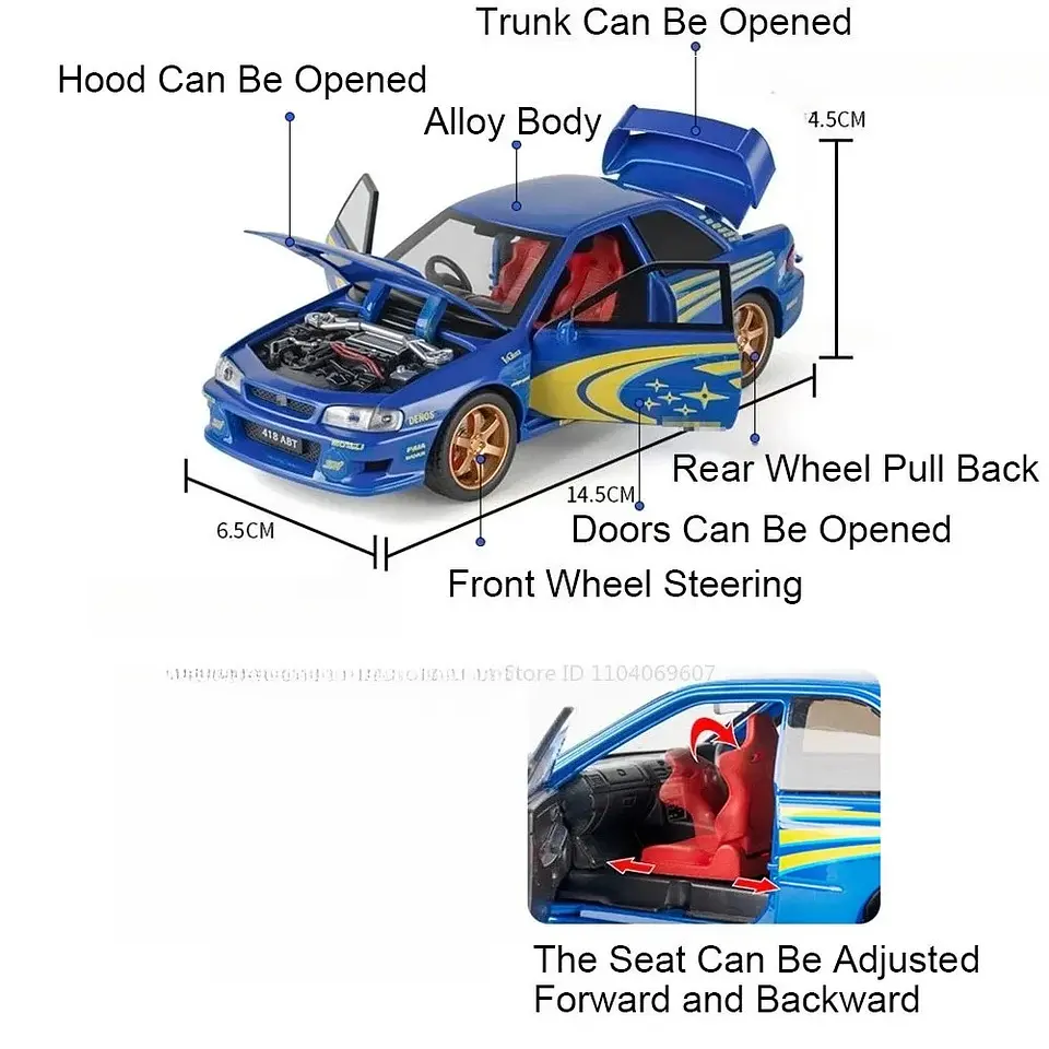 1:32 Diecast Rally Sports Car Model 11