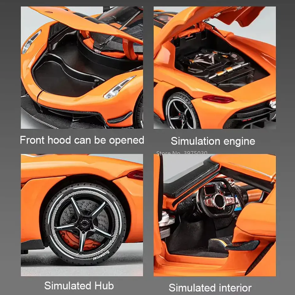 1:24 Diecast Supercar Model – 4 Opening Doors 4