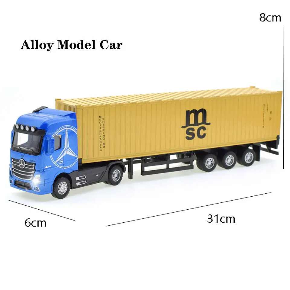 1:50 Diecast Container Truck Model – Sound & Light 12