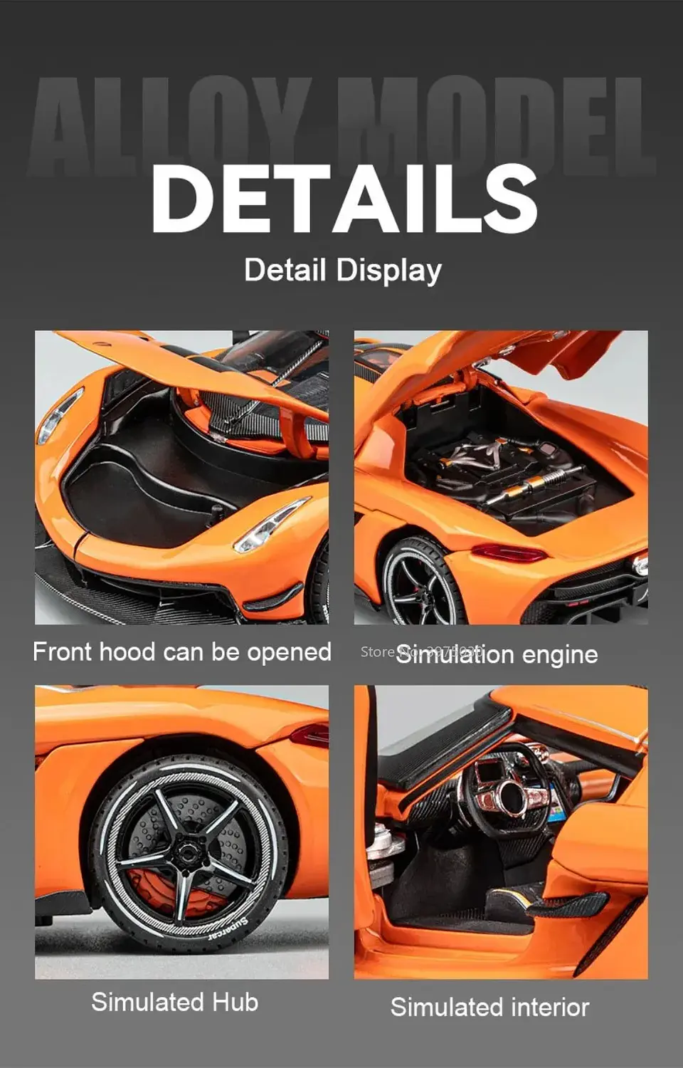 1:24 Diecast Supercar Model – 4 Opening Doors 17