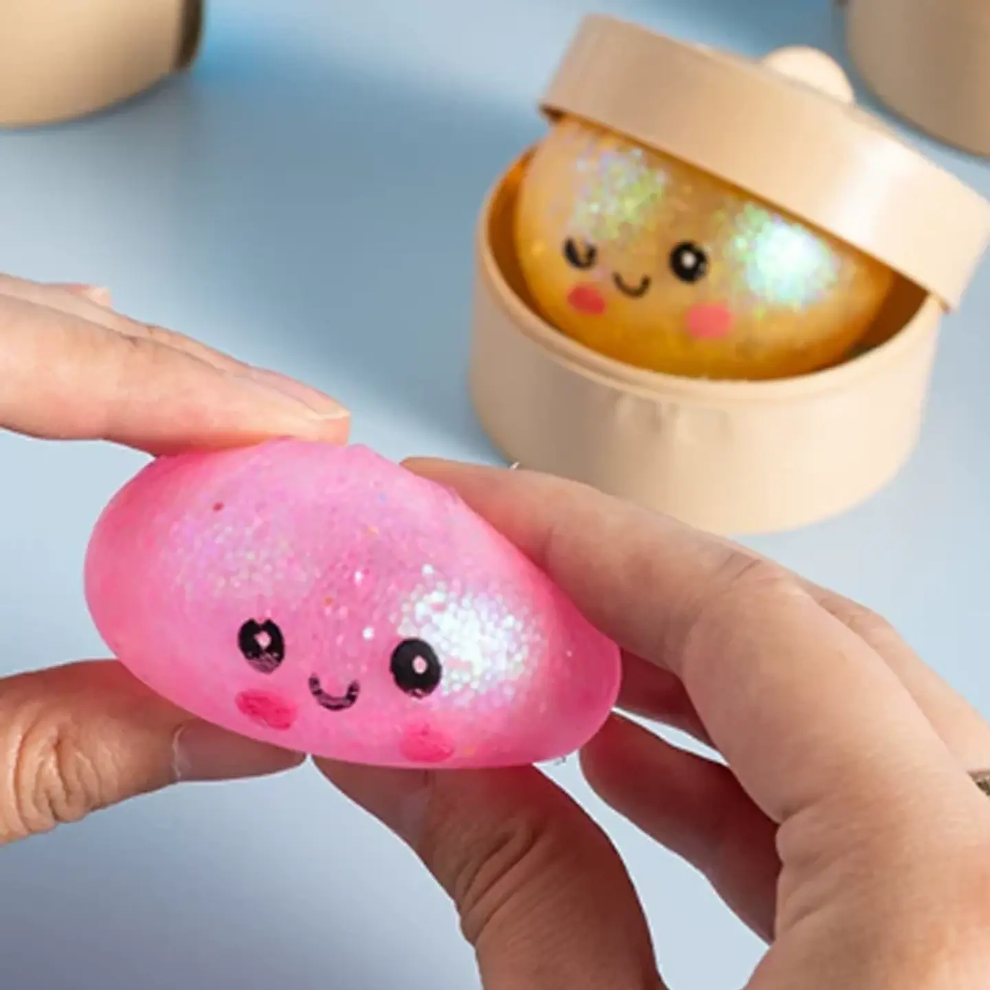 Glitter Dumpling Squishy Toy – Soft TPR 6