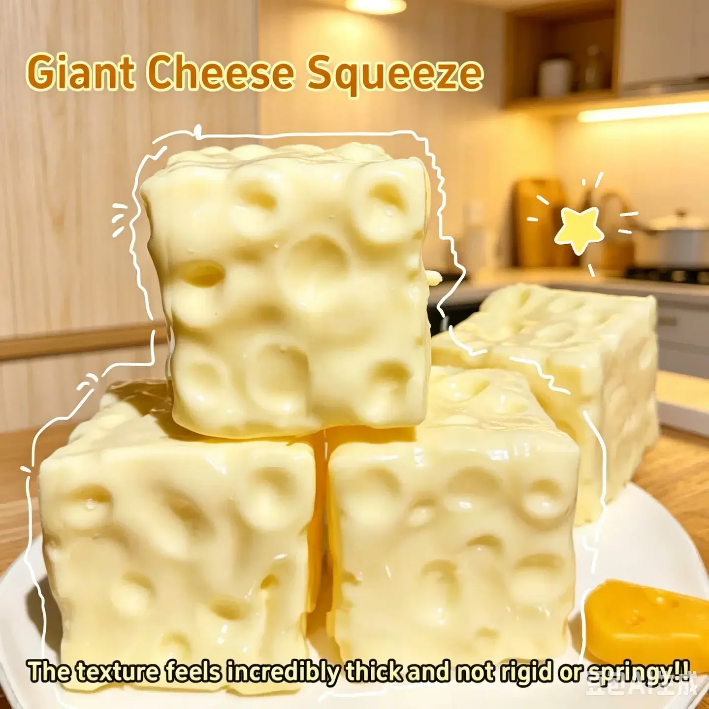 Giant Cheese Squishy Toy – Slow Rebound 9
