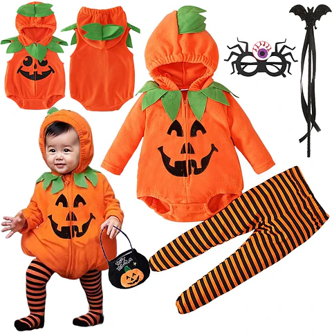 Pumpkin Cosplay Baby Costume – Halloween Jumpsuit