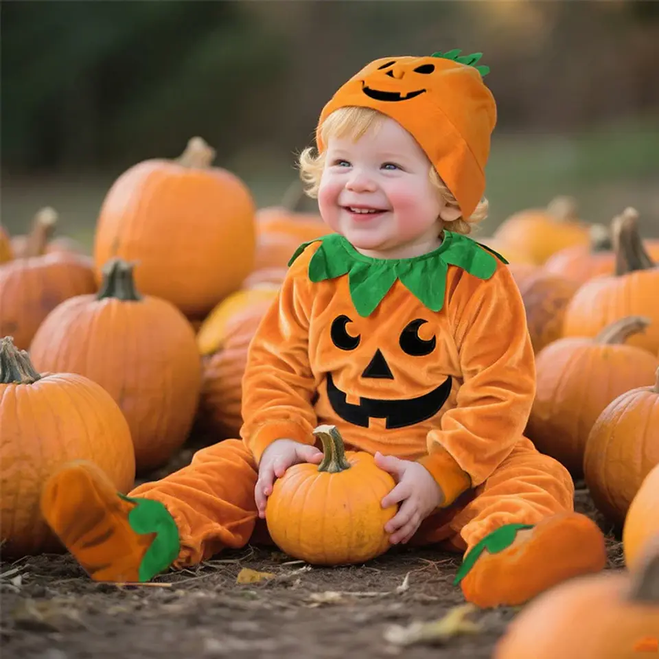 Pumpkin Cosplay Baby Costume – Halloween Jumpsuit 2