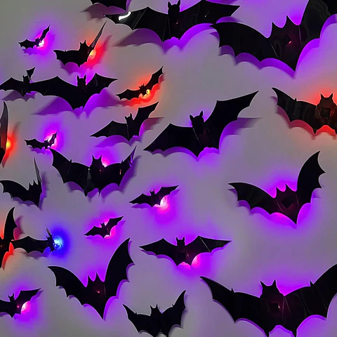 3D LED Bat Spider Night Light – Halloween Decor