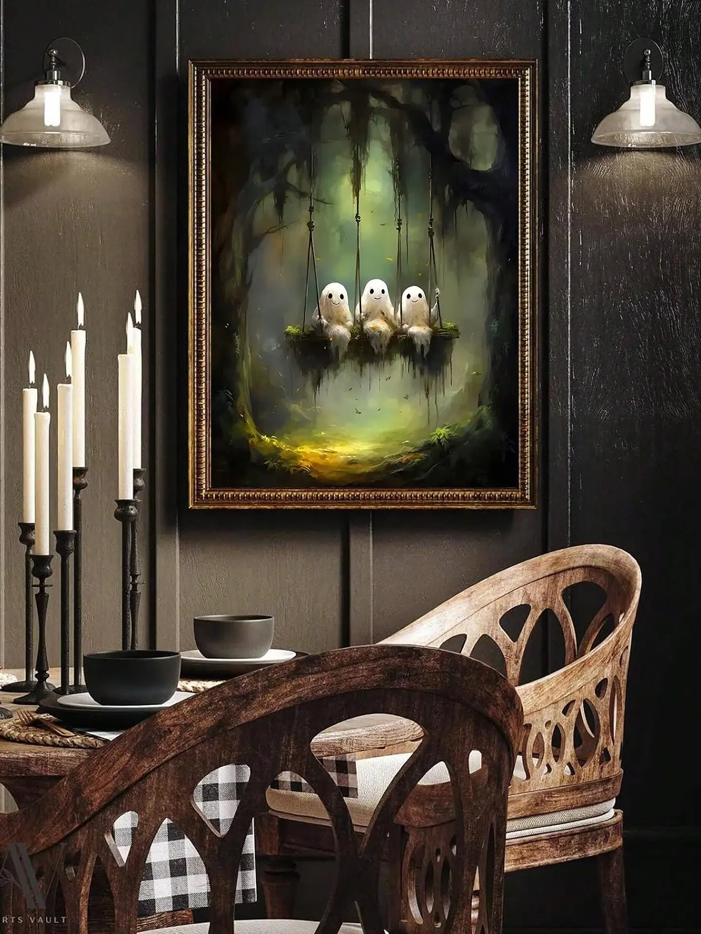 Retro Ghost Canvas Print – Halloween Wall Art 2