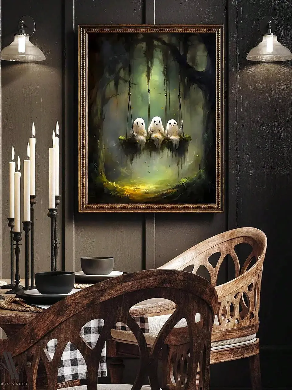 Retro Ghost Canvas Print – Halloween Wall Art 2